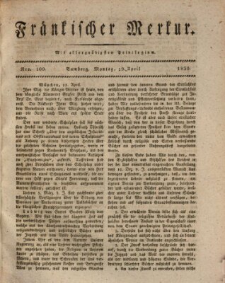 Fränkischer Merkur (Bamberger Zeitung) Montag 19. April 1830