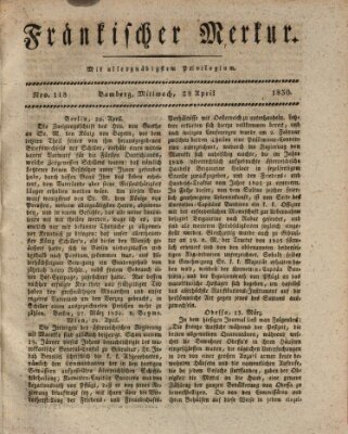 Fränkischer Merkur (Bamberger Zeitung) Mittwoch 28. April 1830