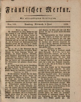 Fränkischer Merkur (Bamberger Zeitung) Mittwoch 2. Juni 1830