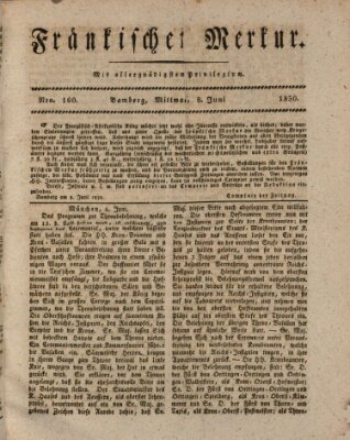 Fränkischer Merkur (Bamberger Zeitung) Dienstag 8. Juni 1830