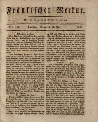 Fränkischer Merkur (Bamberger Zeitung) Sonntag 13. Juni 1830