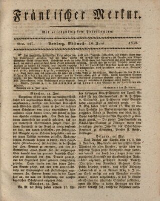 Fränkischer Merkur (Bamberger Zeitung) Mittwoch 16. Juni 1830