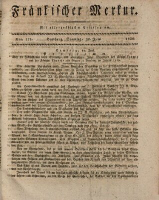 Fränkischer Merkur (Bamberger Zeitung) Sonntag 20. Juni 1830