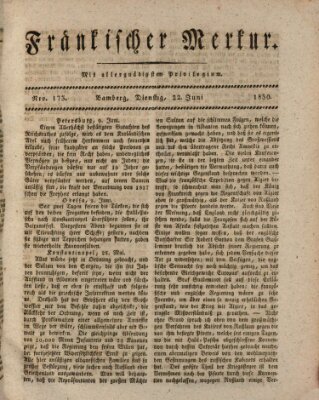 Fränkischer Merkur (Bamberger Zeitung) Dienstag 22. Juni 1830