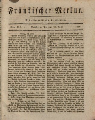 Fränkischer Merkur (Bamberger Zeitung) Dienstag 29. Juni 1830