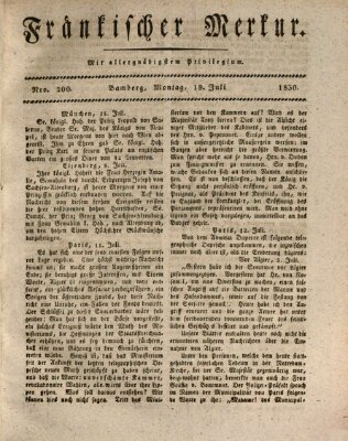 Fränkischer Merkur (Bamberger Zeitung) Montag 19. Juli 1830