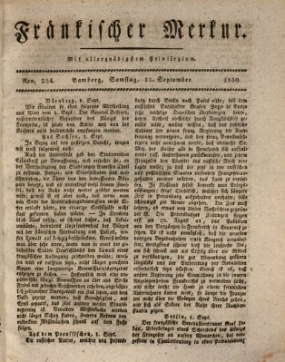 Fränkischer Merkur (Bamberger Zeitung) Samstag 11. September 1830