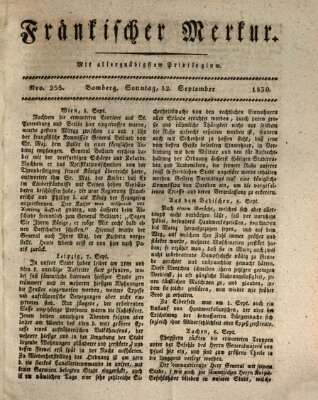 Fränkischer Merkur (Bamberger Zeitung) Sonntag 12. September 1830