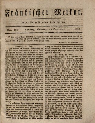 Fränkischer Merkur (Bamberger Zeitung) Sonntag 19. September 1830