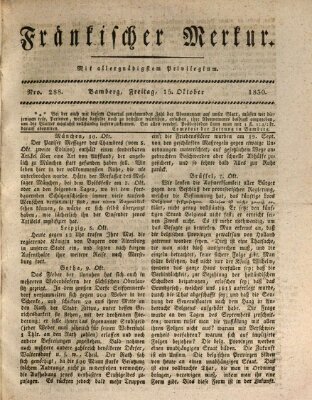 Fränkischer Merkur (Bamberger Zeitung) Freitag 15. Oktober 1830