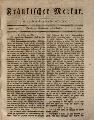 Fränkischer Merkur (Bamberger Zeitung) Mittwoch 27. Oktober 1830