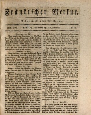 Fränkischer Merkur (Bamberger Zeitung) Donnerstag 28. Oktober 1830