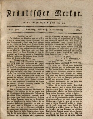 Fränkischer Merkur (Bamberger Zeitung) Mittwoch 3. November 1830