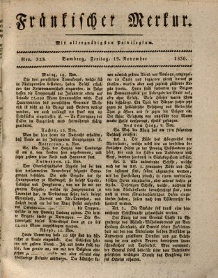 Fränkischer Merkur (Bamberger Zeitung) Freitag 19. November 1830