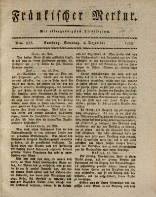 Fränkischer Merkur (Bamberger Zeitung) Sonntag 5. Dezember 1830