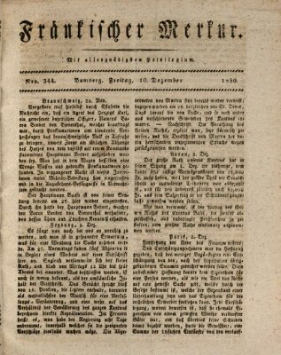 Fränkischer Merkur (Bamberger Zeitung) Freitag 10. Dezember 1830