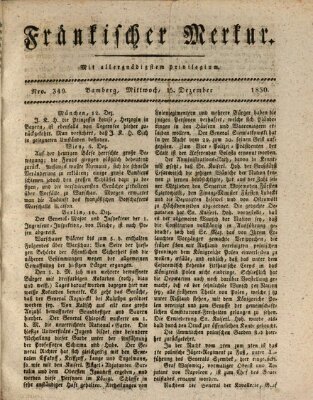 Fränkischer Merkur (Bamberger Zeitung) Mittwoch 15. Dezember 1830