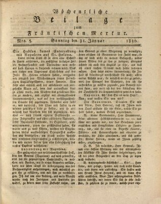 Fränkischer Merkur (Bamberger Zeitung) Sonntag 31. Januar 1830