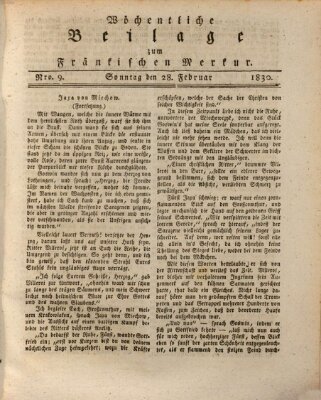 Fränkischer Merkur (Bamberger Zeitung) Sonntag 28. Februar 1830