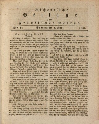 Fränkischer Merkur (Bamberger Zeitung) Sonntag 6. Juni 1830