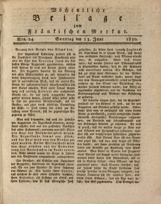 Fränkischer Merkur (Bamberger Zeitung) Sonntag 13. Juni 1830