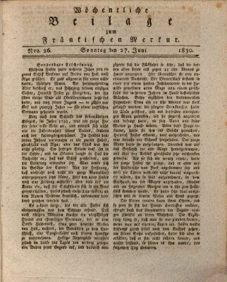 Fränkischer Merkur (Bamberger Zeitung) Sonntag 27. Juni 1830