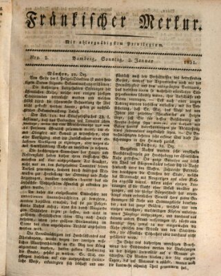 Fränkischer Merkur (Bamberger Zeitung) Sonntag 2. Januar 1831