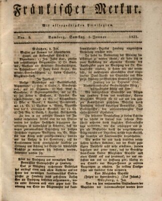 Fränkischer Merkur (Bamberger Zeitung) Samstag 8. Januar 1831