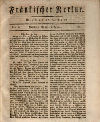 Fränkischer Merkur (Bamberger Zeitung) Sonntag 9. Januar 1831