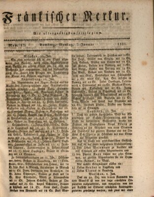 Fränkischer Merkur (Bamberger Zeitung) Montag 17. Januar 1831