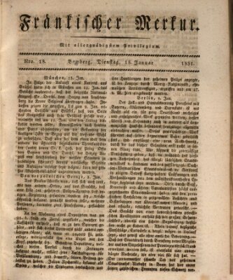 Fränkischer Merkur (Bamberger Zeitung) Dienstag 18. Januar 1831