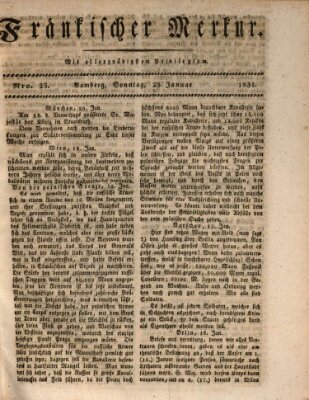 Fränkischer Merkur (Bamberger Zeitung) Sonntag 23. Januar 1831