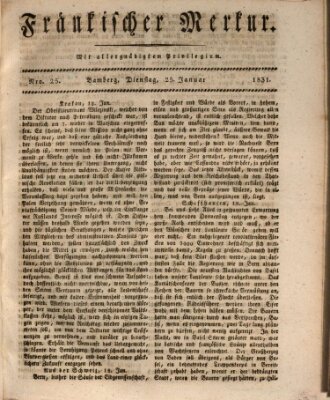 Fränkischer Merkur (Bamberger Zeitung) Dienstag 25. Januar 1831