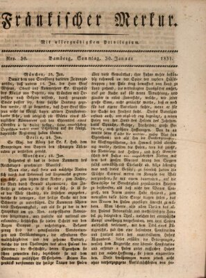 Fränkischer Merkur (Bamberger Zeitung) Sonntag 30. Januar 1831