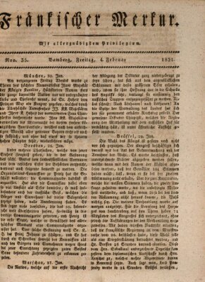 Fränkischer Merkur (Bamberger Zeitung) Freitag 4. Februar 1831