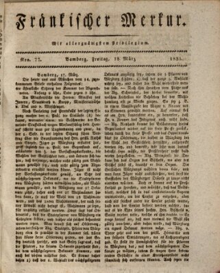 Fränkischer Merkur (Bamberger Zeitung) Freitag 18. März 1831