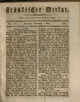 Fränkischer Merkur (Bamberger Zeitung) Sonntag 1. Mai 1831