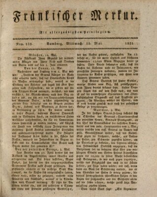 Fränkischer Merkur (Bamberger Zeitung) Mittwoch 18. Mai 1831