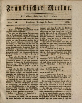 Fränkischer Merkur (Bamberger Zeitung) Freitag 3. Juni 1831