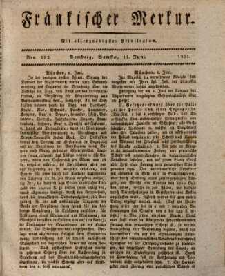 Fränkischer Merkur (Bamberger Zeitung) Samstag 11. Juni 1831