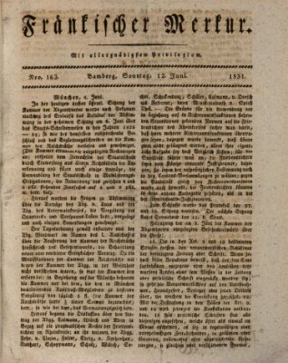 Fränkischer Merkur (Bamberger Zeitung) Sonntag 12. Juni 1831