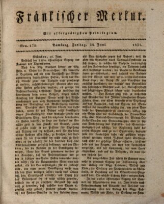 Fränkischer Merkur (Bamberger Zeitung) Freitag 24. Juni 1831