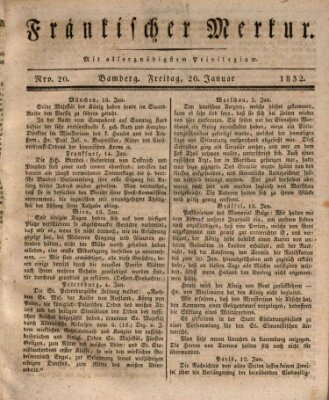 Fränkischer Merkur (Bamberger Zeitung) Freitag 20. Januar 1832