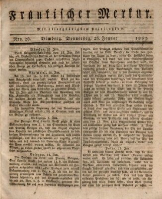 Fränkischer Merkur (Bamberger Zeitung) Donnerstag 26. Januar 1832