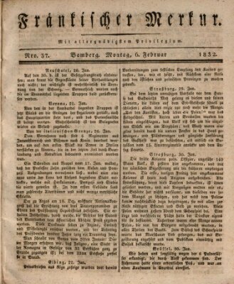 Fränkischer Merkur (Bamberger Zeitung) Montag 6. Februar 1832