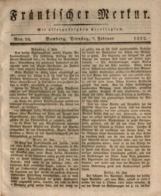 Fränkischer Merkur (Bamberger Zeitung) Dienstag 7. Februar 1832