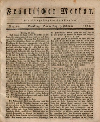 Fränkischer Merkur (Bamberger Zeitung) Donnerstag 9. Februar 1832