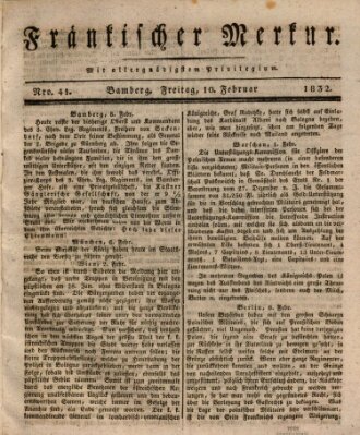 Fränkischer Merkur (Bamberger Zeitung) Freitag 10. Februar 1832