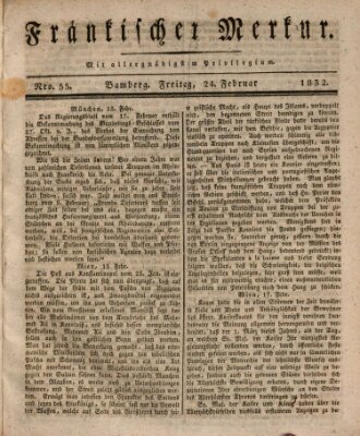 Fränkischer Merkur (Bamberger Zeitung) Freitag 24. Februar 1832