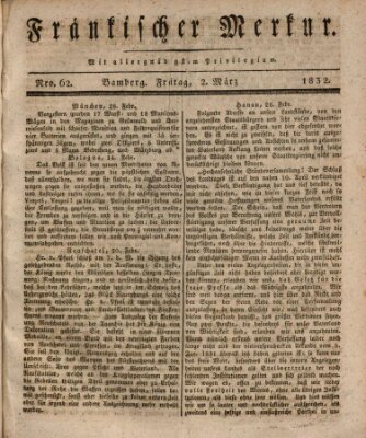 Fränkischer Merkur (Bamberger Zeitung) Freitag 2. März 1832